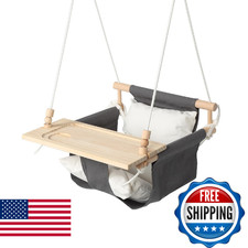 KINSPORY Toddler Swing with Soft Cushion, Safety Buckle  Detachable Tray, Adjus