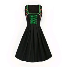 Scarlet Darkness Dirndl Dress XL Costume Bavarian Oktoberfest German Black Green