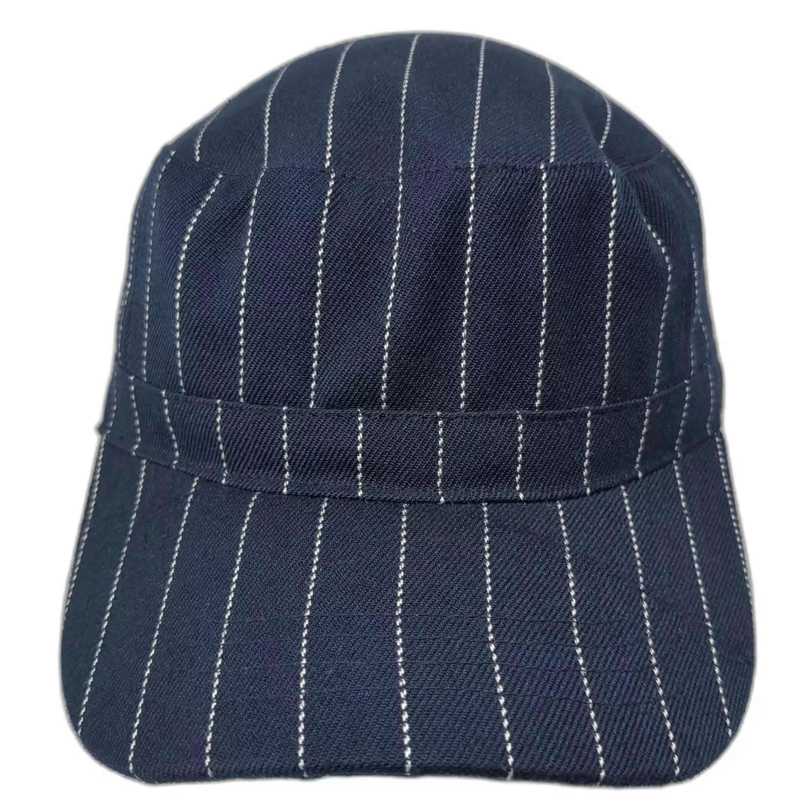 Blue White Pinstriped Army Cap Hat One Size OSFM Adjustable Strapback Grommets