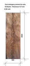 Rare Curl mahogany wood veneer sheets for sale.
