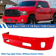 Flame Red Front Bumper Face Bar For Dodge Ram 1500 & Classic 2013-18 W/Fog Holes