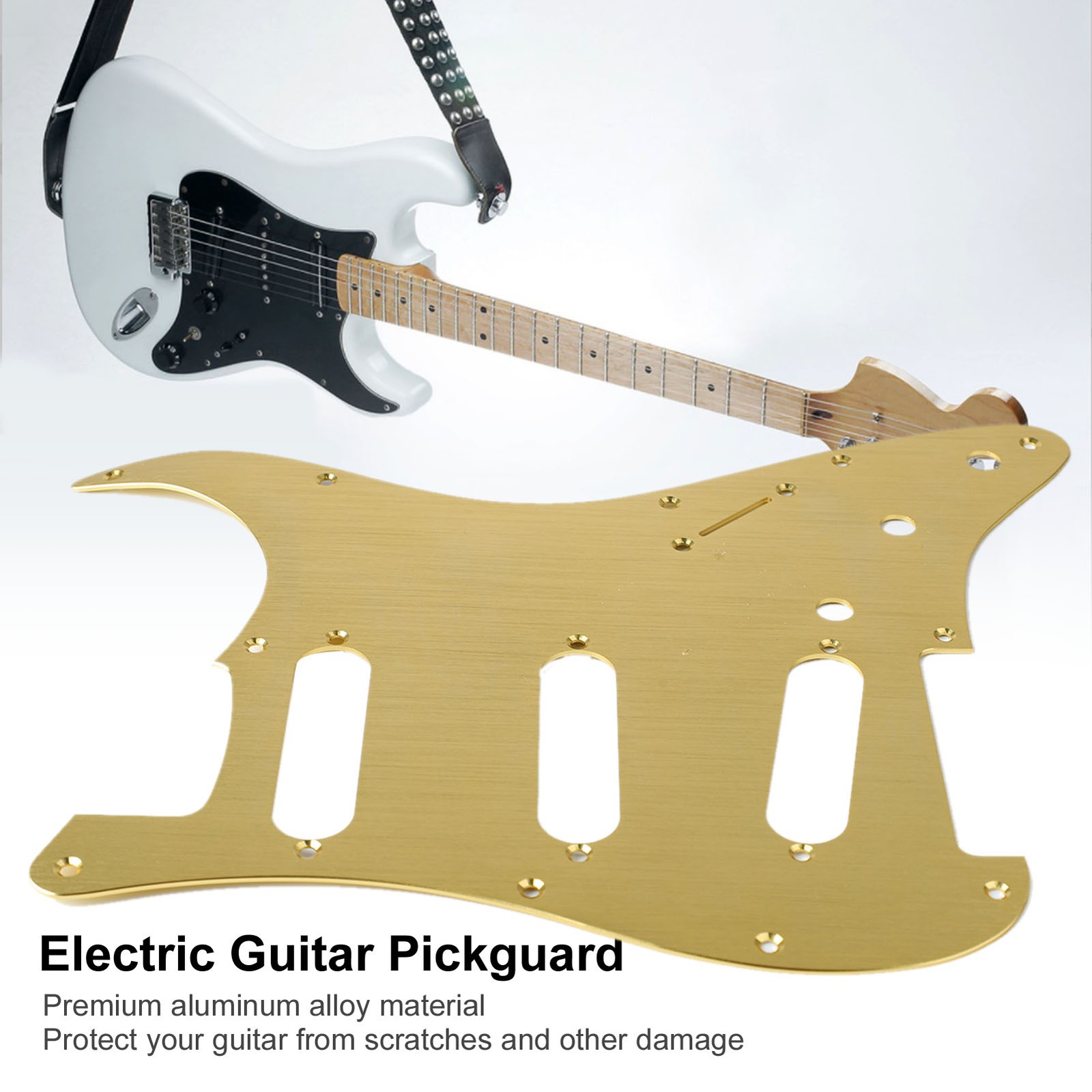 (Gold)Electric Guitar Pickguard Aluminum Alloy Guard Scratch Board Front BGS