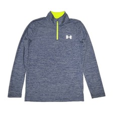 Under Armour Youth Medium 10-12 Blue Heathered 1/4 Zip Pullover