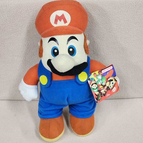 2004 Nintendo Super Mario Bros Mario Plush Kellytoy 12 Inch Blue Eyes Nice Cond - Picture 17 of 18