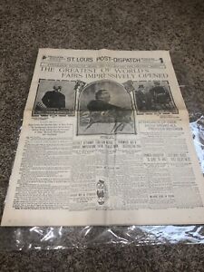 1904 ST LOUIS POST DISPATCH WORLD&#39;S FAIR Newspaper May 1, 1904 (Complete) | eBay