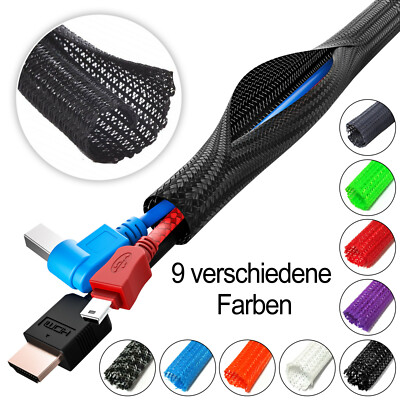   Geflechtschlauch geschlitzt selbstschließend Kabelschlauch Kabelschutz PET  