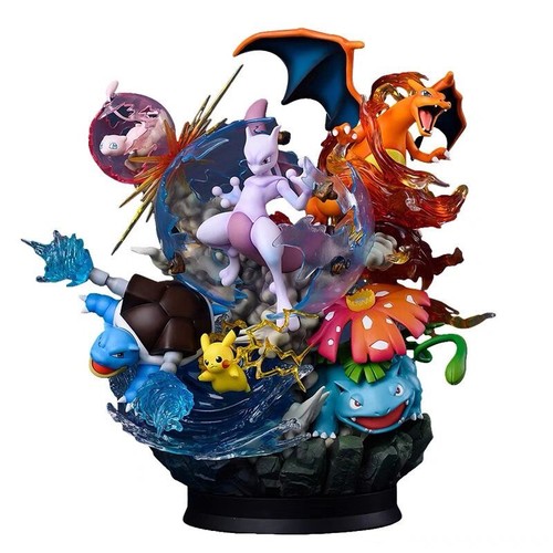H32CM Mewtwo Greninja Evolutionary Group PVC Model GK Statue Collectibles Gift - Picture 6 of 7