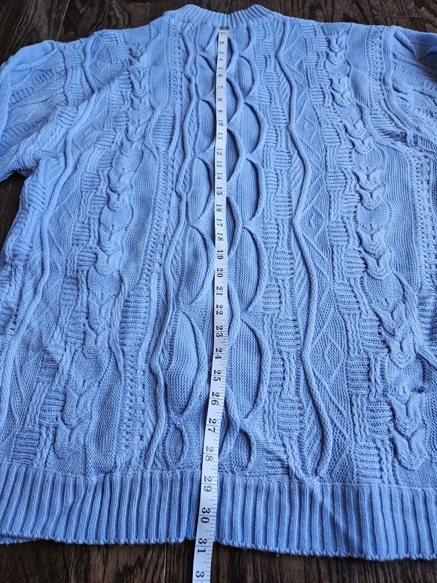 Vintage 90s Y2K South Pole Light Blue 3D Knit Coogi Style