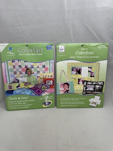June Tailor Colorfast Sew In Inkjet Fabric Sheets 10 Pack Set of 2 ...