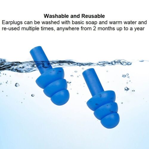 100 Pair Reusable Soft Silicone Ear Plugs Waterproof - Washable Ear Plugs for... - Picture 7 of 9