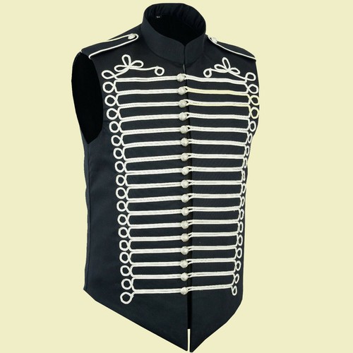 Men's Hand Made Military Hussar Drummer Sleeveless Parade Vest - Picture 2 of 5
