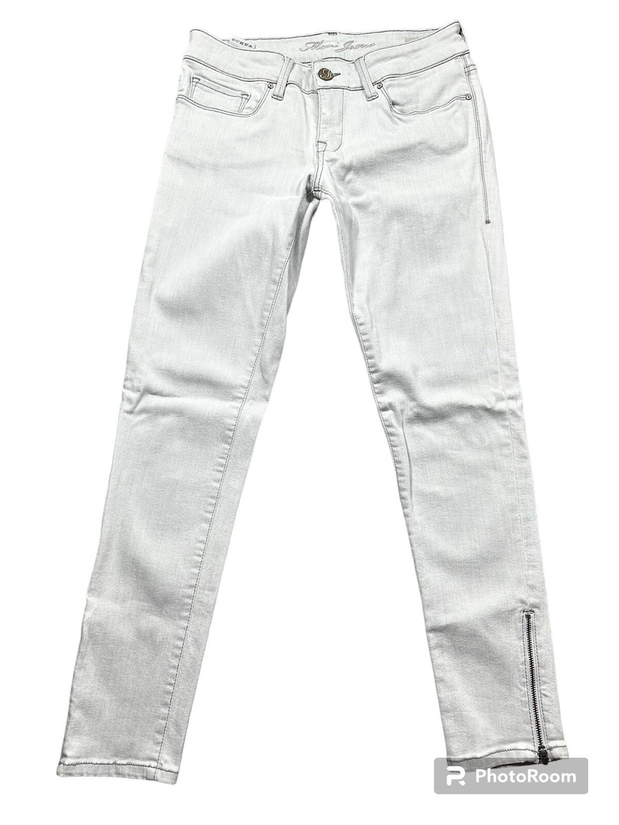 MAVI Serenity Low Rise Super Skinny Grey Soft Zip Ankle Jeans Size
