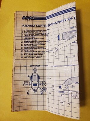 1983 GI JOE Assault Copter Dragonfly XH-1 Original Blueprints