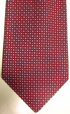 NEW Brooks Brothers Red With Small Silver and Blue Squares Silk Tie Made in USA