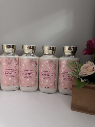 4 New PEACH 🍑 PROSECCO MACARON BATH & BODY WORKS BODY LOTION CREAM