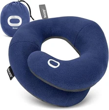 Neck Pillow for Travel Provides Double Support to the Head, Neck, Large, Navy
