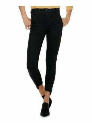 Juniors' SO Ultimate High Rise Ankle Raw Hem Stretch Denim Jegging Size 11  Black | eBay