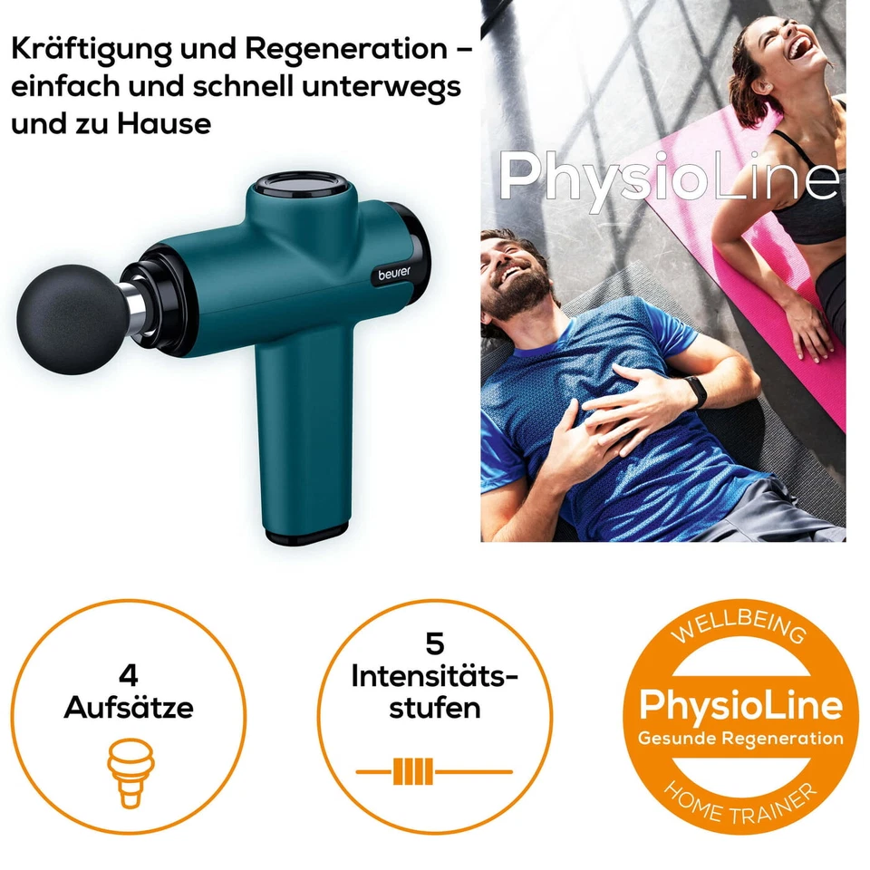 Beurer MG 99 MASSAGE GUN compact Handliche Massagepistole mit 4 Aufsätzen (65003 - Bild 2 von 4