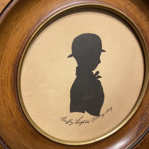 Vtg Signed Victorian Man Silhouette Hand Drawn Framed 1859 ***Crack in Frame*** - Picture 2 of 23