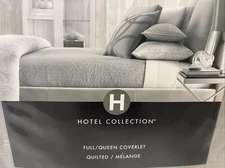 Hotel Collection Eclipse Quilted Queen Coverlet Cotton Blend Grey