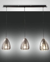 Fabas Luce Pendelleuchte Britton E27 2000X220Mm Grau
