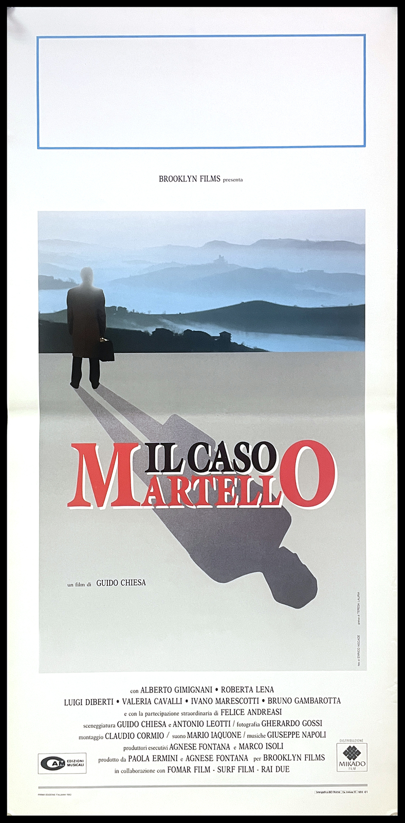 Locandina originale film Il caso Martello (1991) - Regia di Guido Chiesa