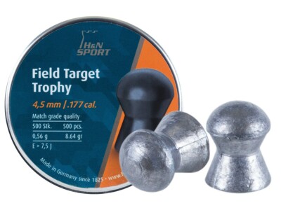 H&N Field Target Trophy 500 Count DOMED Match 4.5mm .177 Caliber Pellets GERMANY