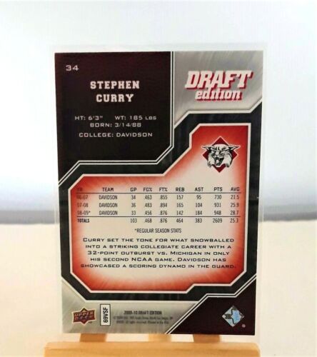 STEPHEN CURRY ROOKIE 2009-10 EDIZIONE BOZZA PONTE SUPERIORE *COME NUOVO* #34 MOLTO NITIDO!! - Foto 2 di 2