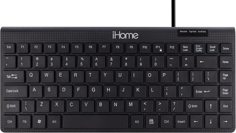 iHome IH-K1010B Compact USB Corded Keyboard (Black) - Image 3 of 3