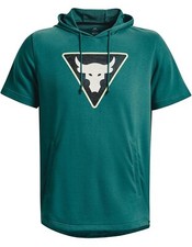 NWT Under Armour Sz L Project Rock French Terry Short Sleeve Hoodie 1378019 60