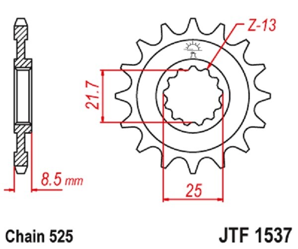 アイトレーナー JT Sprockets Steel 15T Front Sprocket 525 Chain JTF1537-15
