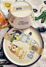 Bluey plates bowl set