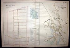 North Leominster & Miles Farm Antique Map 1898 Worcester County Massachusetts