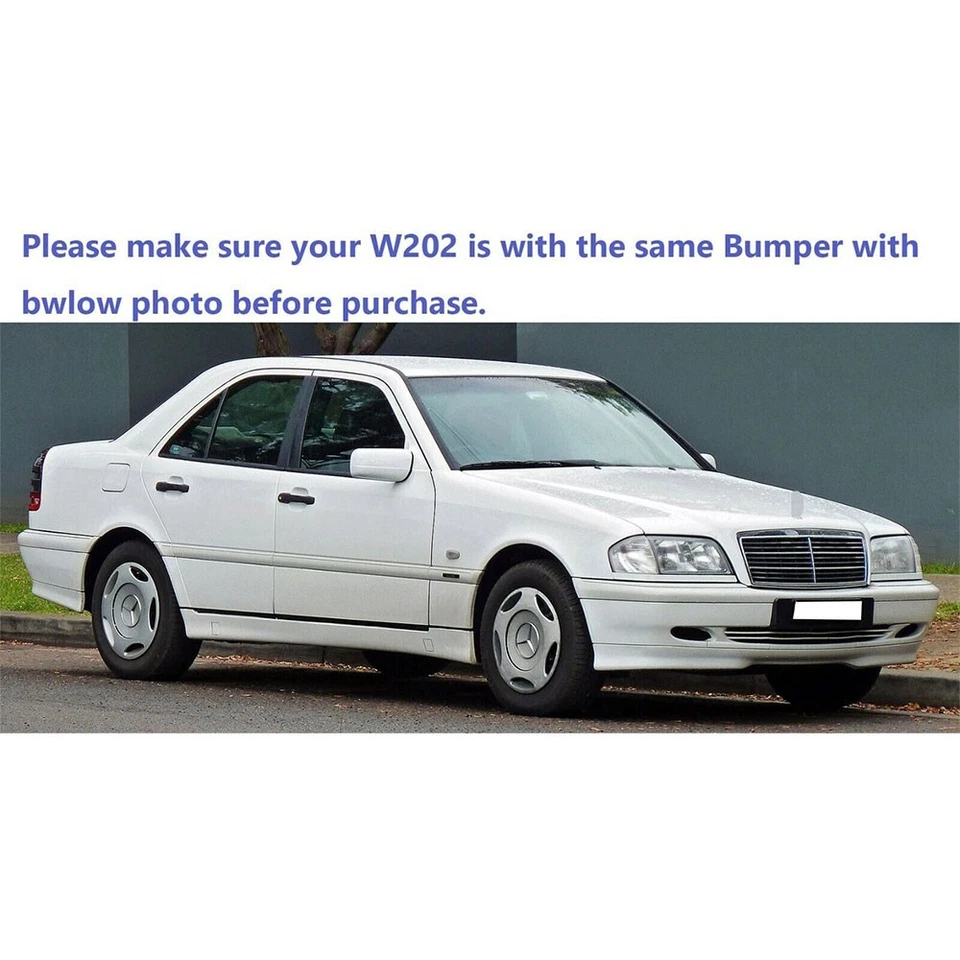 Fits 98-00 Mercedes Benz W202 C220 After-Facelift Front Bumper Side Grille Cover Foto 3 de 4