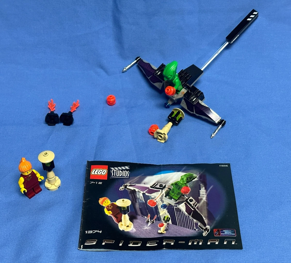 100% Complete & Retired Lego Spiderman Green Goblin (1374) with Instructions