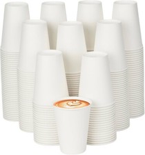 White Paper Cups Disposable Coffee Cups For Cold/Hot Drinks Party Cups 12 oz