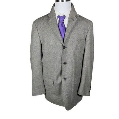 Vintage Polo Ralph Lauren Hacking Jacket L Wool Herringbone Tweed