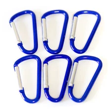 NEW 1-7/8" BLUE CARABINER D-RING SPRING BELT CLIP KEY CHAIN ALUMINUM HOOK