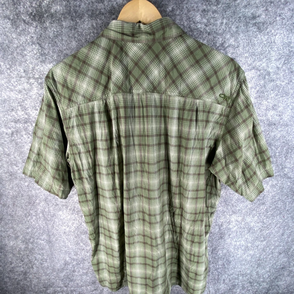 Camisa de investigación al aire libre para hombre extra grande caqui verde a cuadros camping senderismo al aire libre Foto 3 de 4