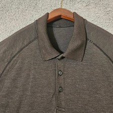 Lululemon Black Short Sleeve Solid Metal Tech Polo Shirt Men's Size Large