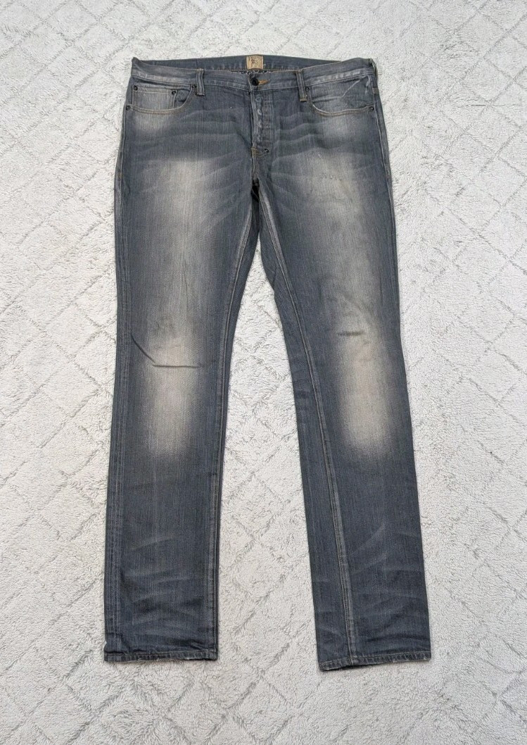 PRPS Jeans Mens 36x34 Gray Gremlin Slim Straight Taper Distressed Cotton