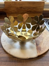 IKEA Stockholm Flower/Daisy Fruit Bowl Brass Gold Monika Mulder Vintage Retired