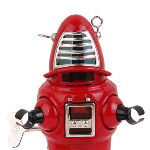Vintage Forbidden Planet Robot - Wind-Up Mechanical Sparking Tin Toy (Red) - Picture 5 of 10