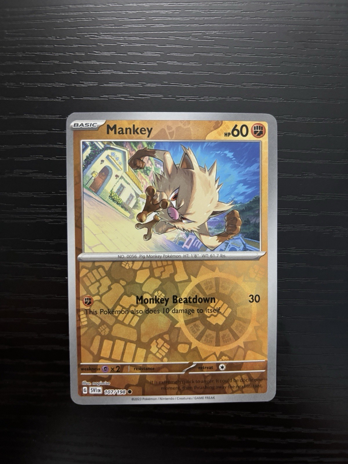 Mankey 107/198 SV01: Scarlet & Violet Base Set Reverse Holo Pokémon English 2023