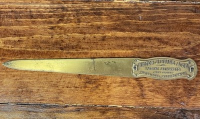 Brass Letter Opener Advertising For Victor Evan s & Co. Patent Attorneys