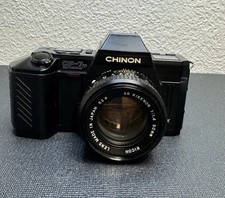 Chinon CP-7m 35mm Film Camera w/ Ricoh XR Rikenon 50mm f1.4 Lens Japan