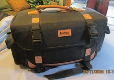 Large Hama Camera Shoulder Bag - Black Canvas large 21 x 11 x 10.5 used good con