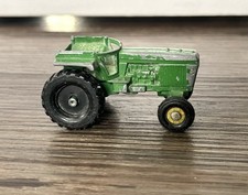 Vntg Green Farm Tractor diecast miniature toy John Deere Inspo Style Retro Metal