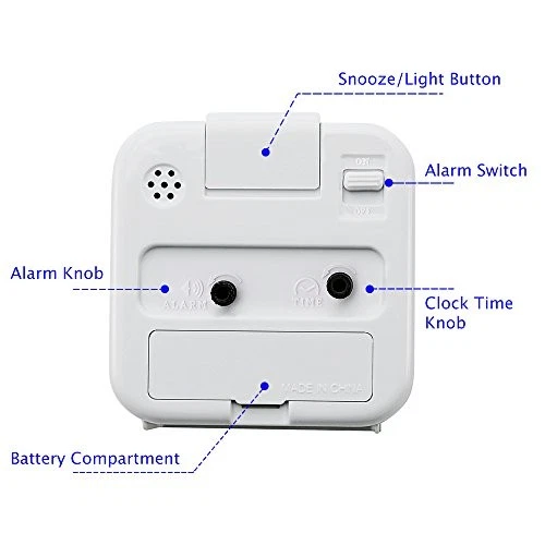 Peakeep Small Battery Operated Analog Travel Alarm Clock Silent No Ticking, - Image 4 of 4