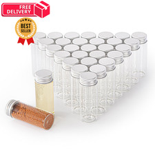 40ml Glass vials 30pcs,With aluminum screw cap30pcs Clear Bottles Silver